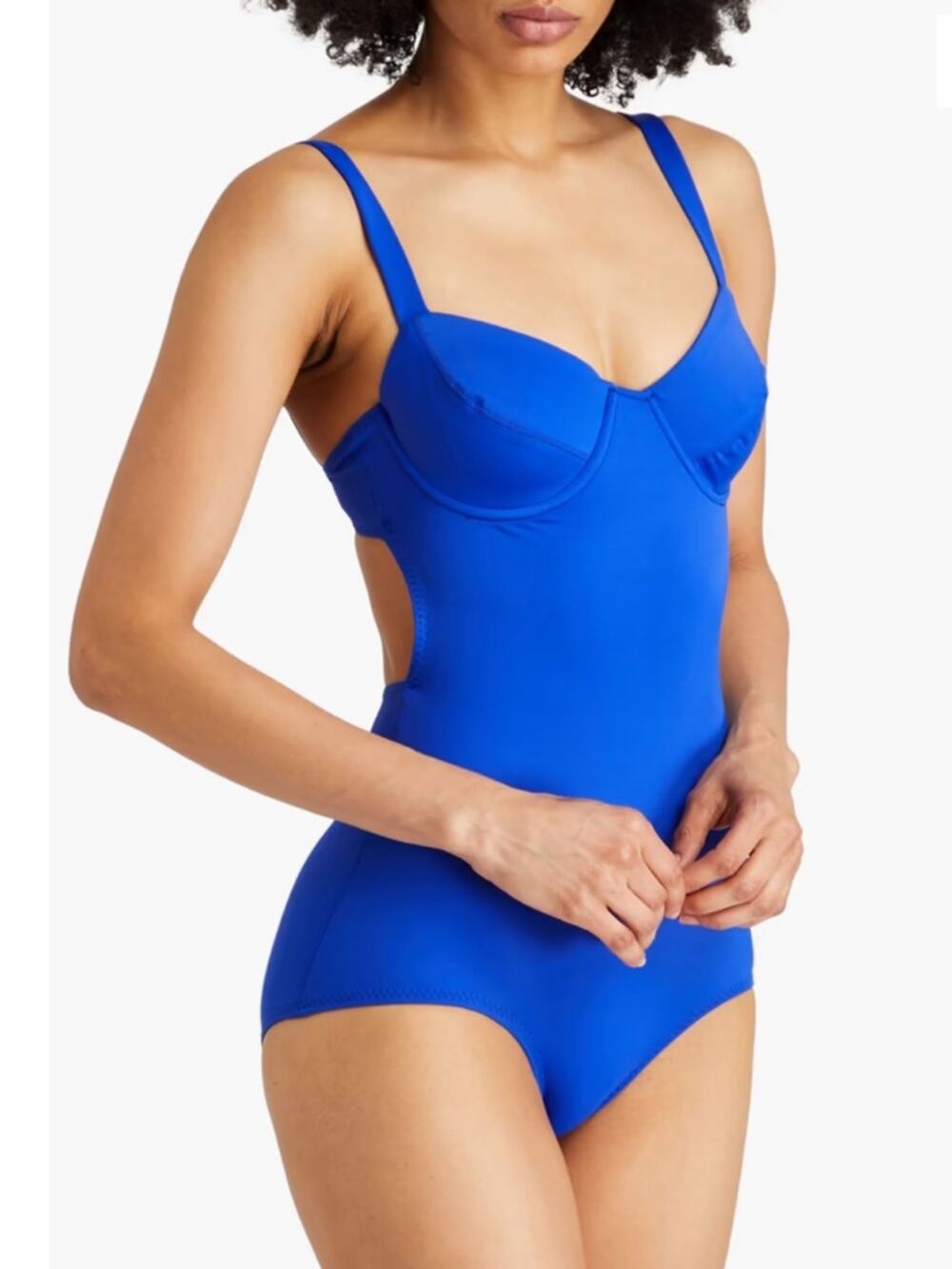 NWT Norma Kamali Underwired stretch swimsuit cobalt blue sz XS